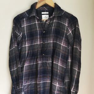 AEO Plaid Half-Button Flannel